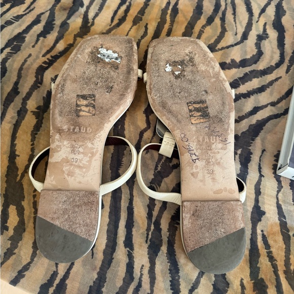 STAUD White / Cream Flat Sandals with silver hardware - Picture 10 of 10